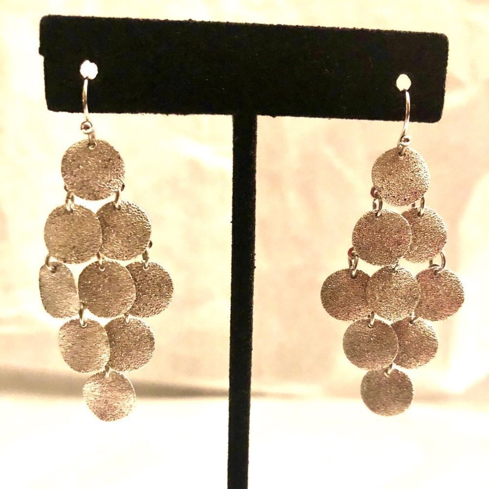 🍭6/$30 | Chandelier Dangle Silver Beads Earrings